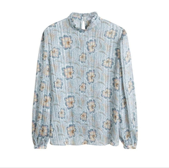 Mango‎ Floral Print pleated Blouse - Picture 2 of 10